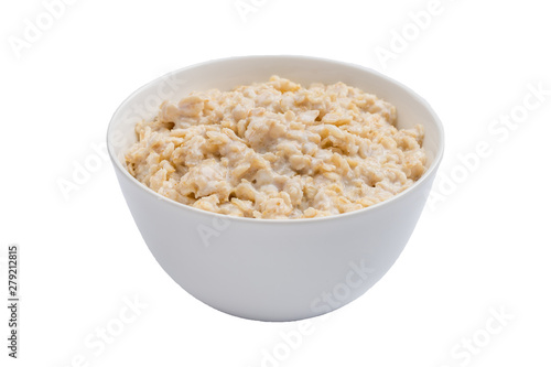 porridge oatmeal on a white background isolated
