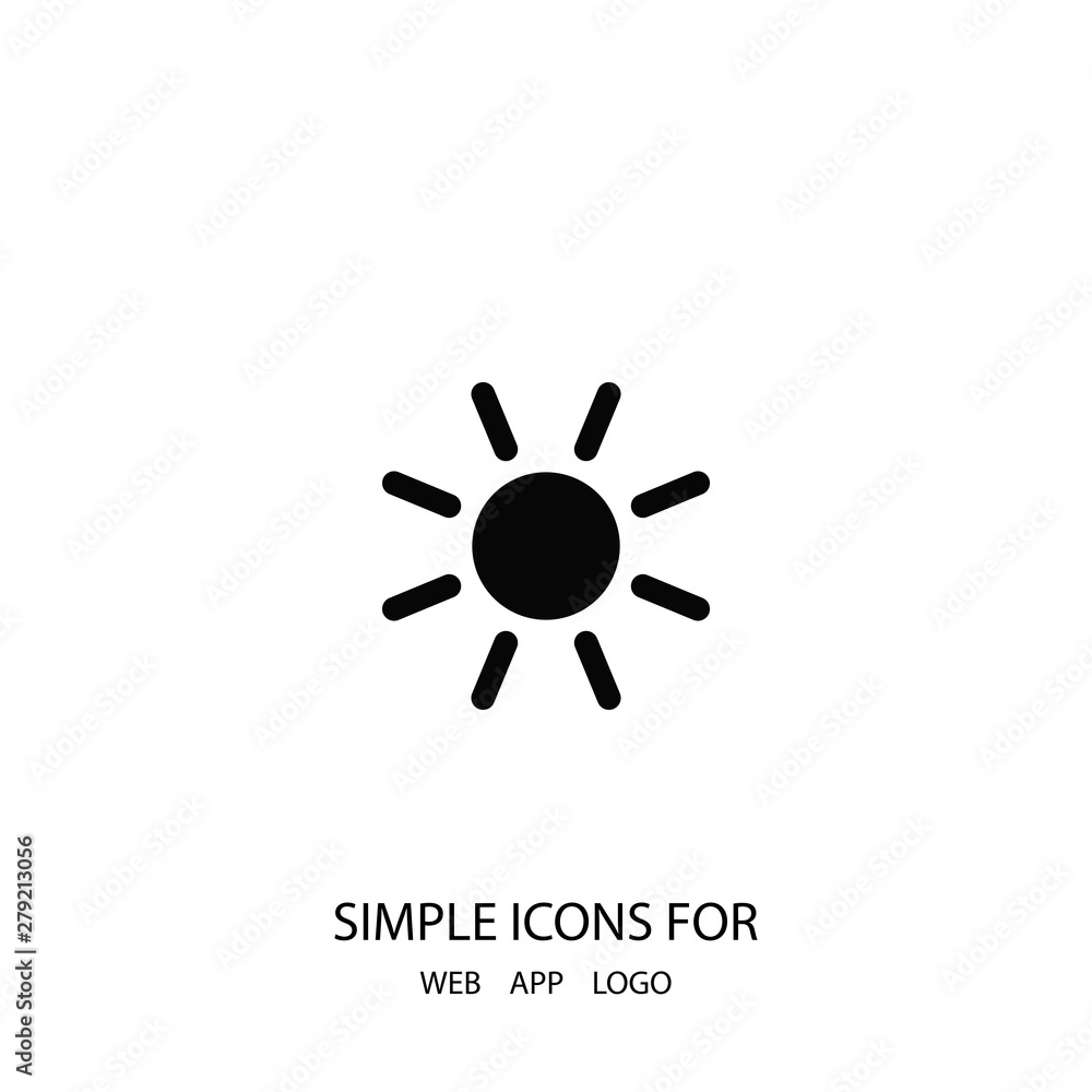 The Sun Vector Icon. A symbol of the sky and the good weather on white isolated background. Sunny sign. The Sun Vector Icon. A symbol of the sky and the good weather on white isolated background. Sunny sign.