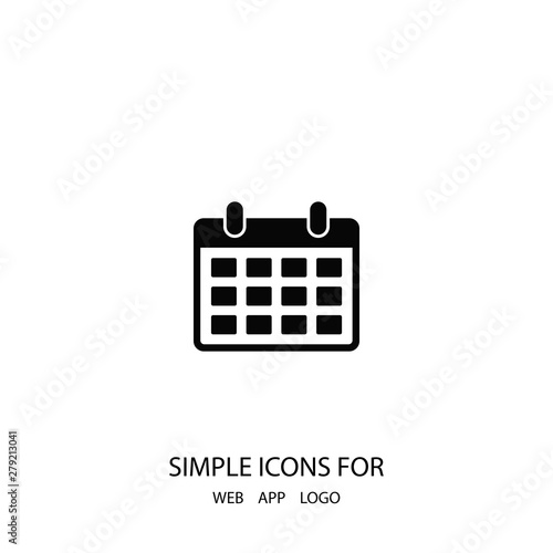 A calendar icon in trendy flat style . A symbol for your web site design, logo, app, UI. Vector illustration. The sign of a calendar. The symbol of a calendar.