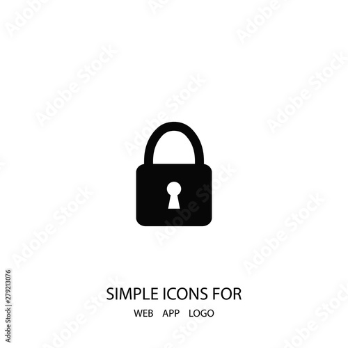 A lock vector icon. A locking symbol. A sign of a lock.