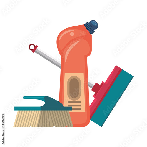 Set of cleaning equipment and products