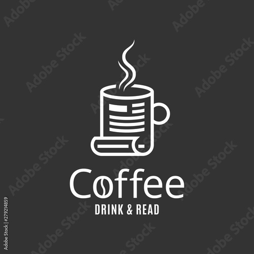 Coffee cup logo. Concept of coffee drink and read