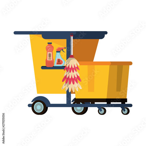 Set of cleaning equipment and products