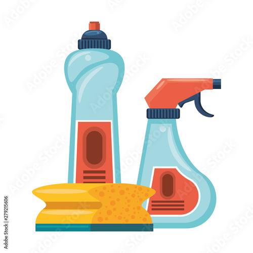 Set of cleaning equipment and products