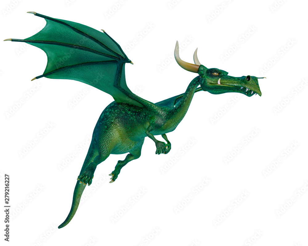 Fototapeta premium dragon cartoon thinking