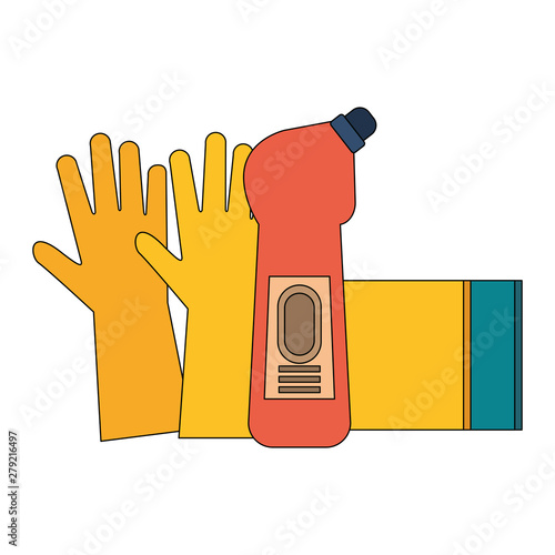 Set of cleaning equipment and products