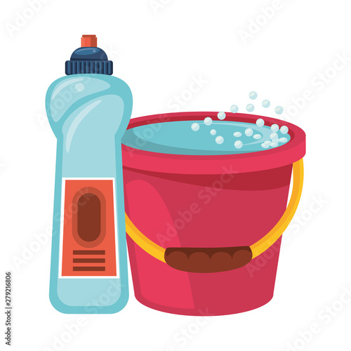 Set of cleaning equipment and products