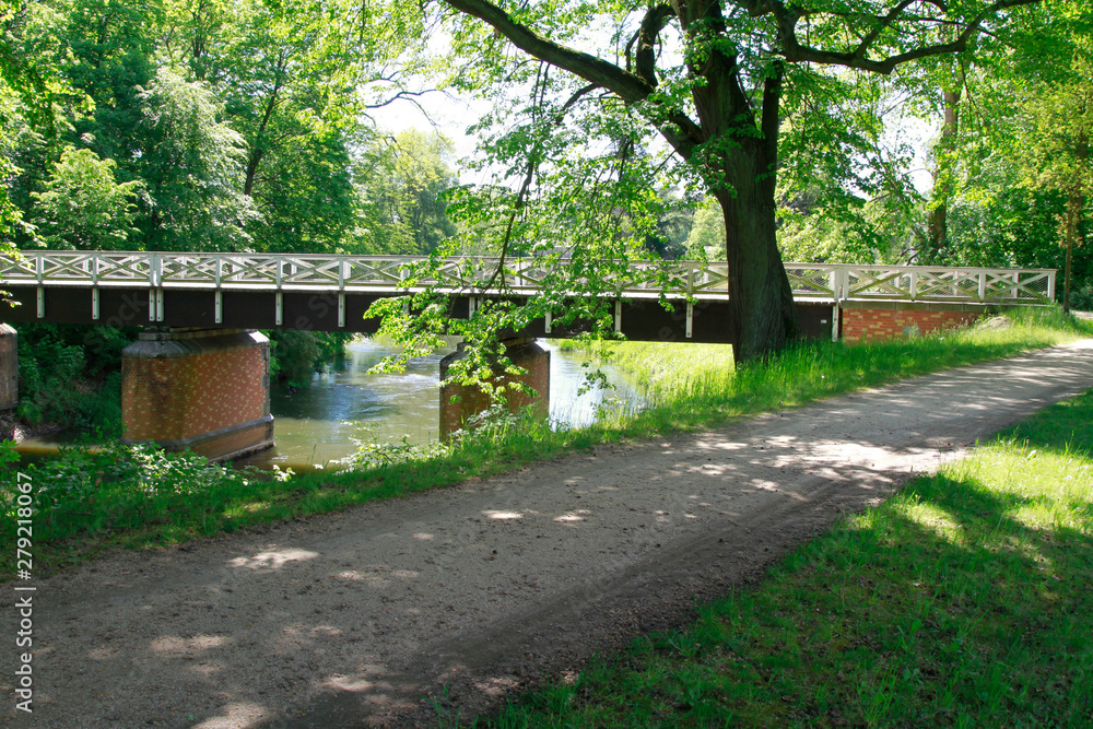Double bridge in Muskauer Park, Prince Pueckler Park, Bad Muskau, Saxony, Germany, Europe, Bad Muskau, Saxony, Germany, Europe Double bridge in Muskauer Park, Prince Pueckler Park, Bad Muskau, Saxony, Germany, Europe, Bad Muskau, Saxony, Germany, Europe