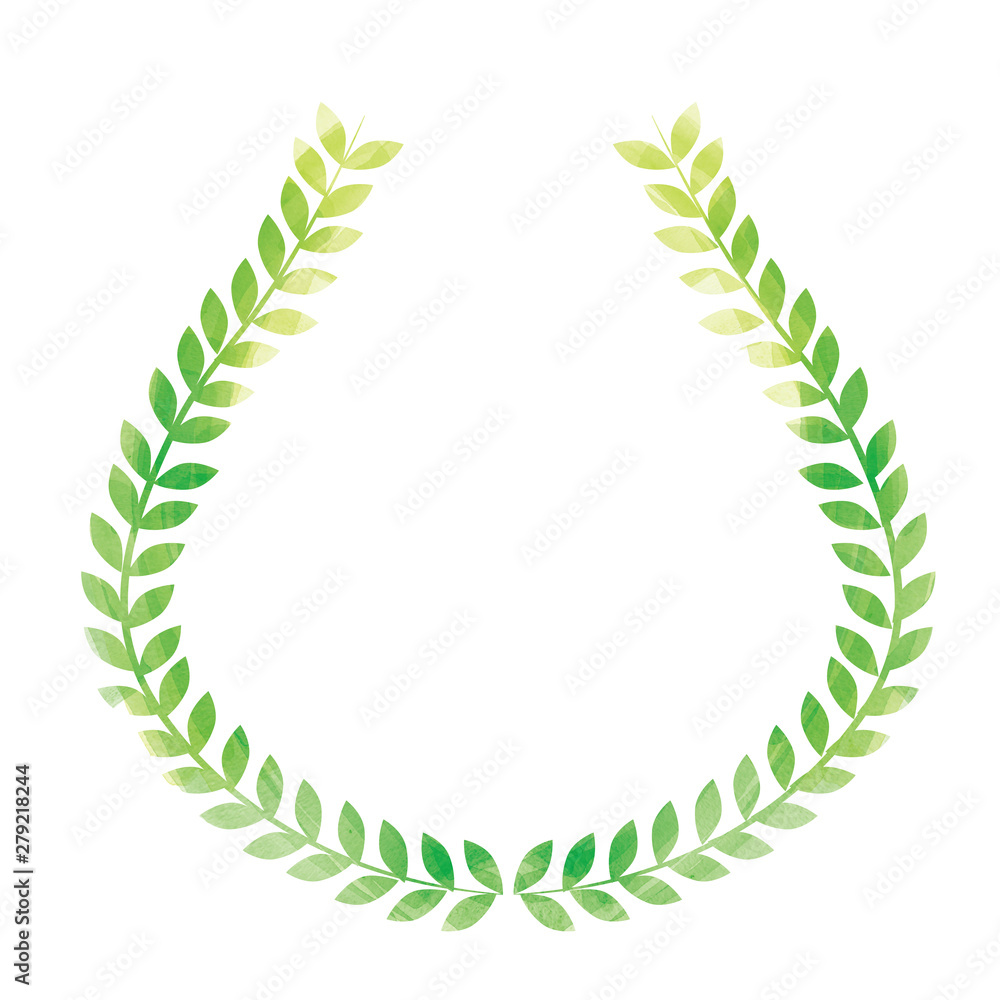 水彩タッチの月桂樹のオーナメント フレーム 勝利 栄光のイメージ アイコン Watercolor Touch Laurel Wreath Stock Vector Adobe Stock