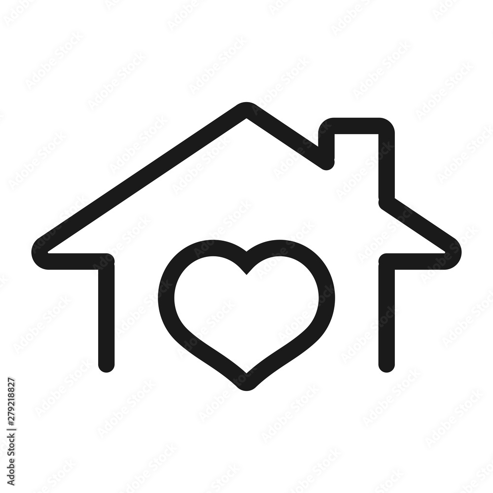 home with love - minimal line web icon. simple vector illustration. concept for infographic, website or app. home with love - minimal line web icon. simple vector illustration. concept for infographic, website or app.