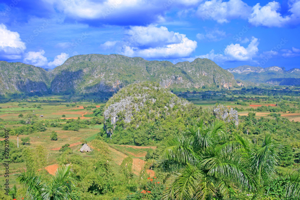 View into famous Vinales Valley on Cuba