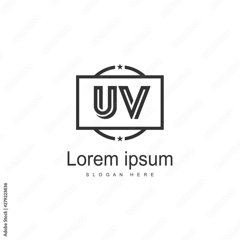 UV Letter Logo Design. Creative Modern UV Letters Icon Illustration