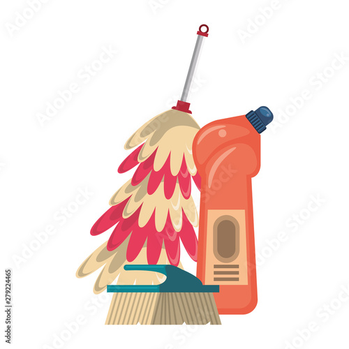 Set of cleaning equipment and products