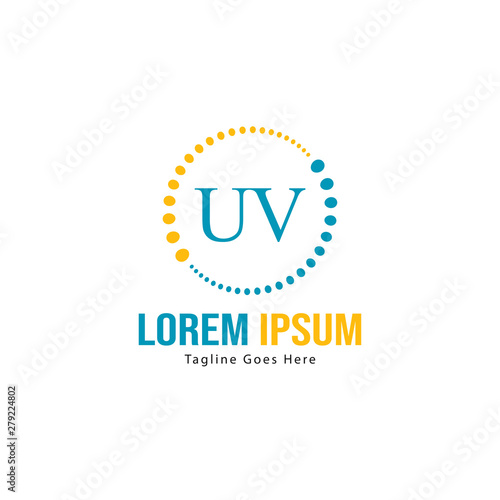 UV Letter Logo Design. Creative Modern UV Letters Icon Illustration