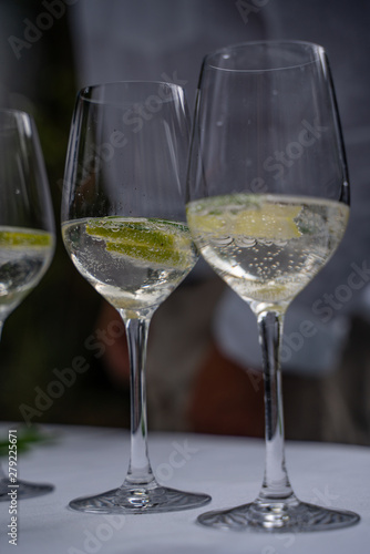 Close up of pouring in aperitif at an outdoor bar