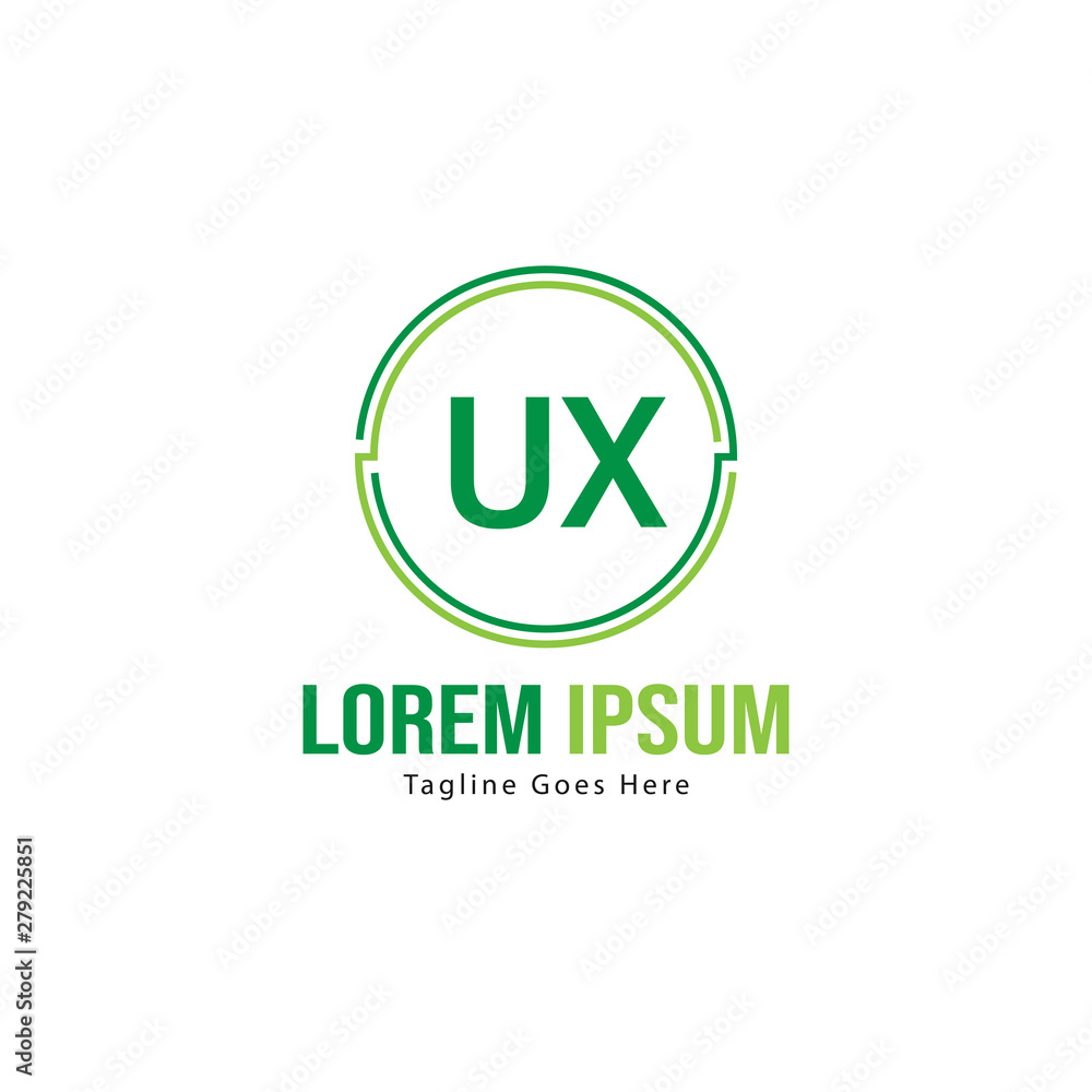 UX Letter Logo Design. Creative Modern UX Letters Icon Illustration