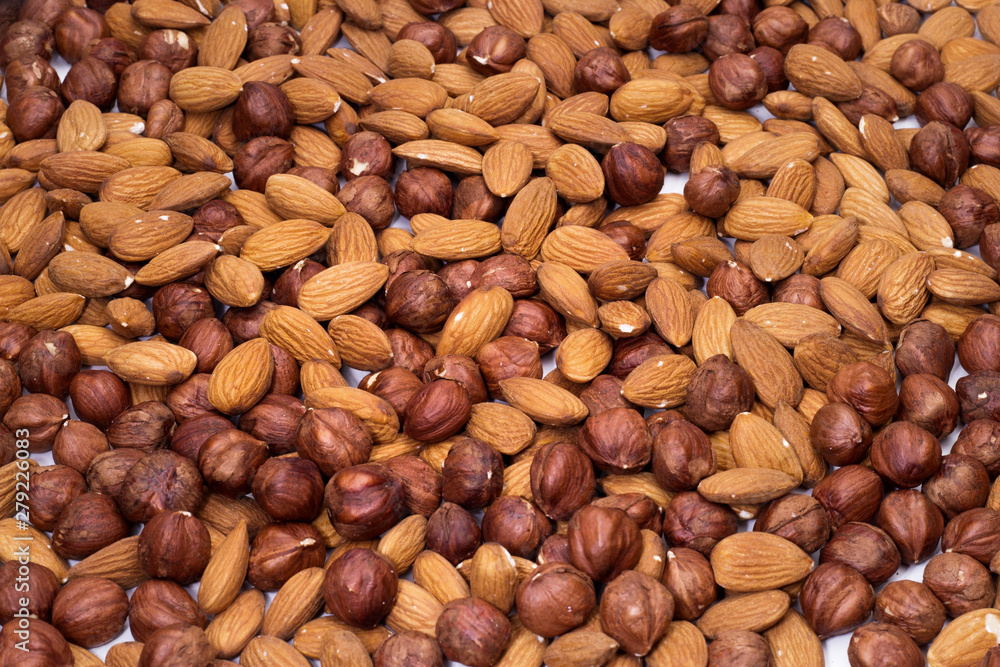 Nuts filbert and almond. Nuts filbert and almond.