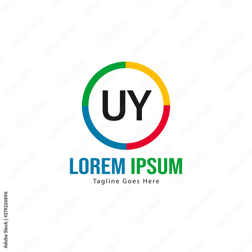 UY Letter Logo Design. Creative Modern UY Letters Icon Illustration