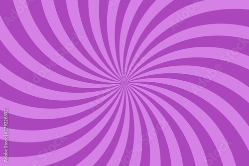 Vector simple violet background. Spiral stripes in retro pop art style