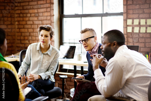 Принти на полотні Business people talking in office
