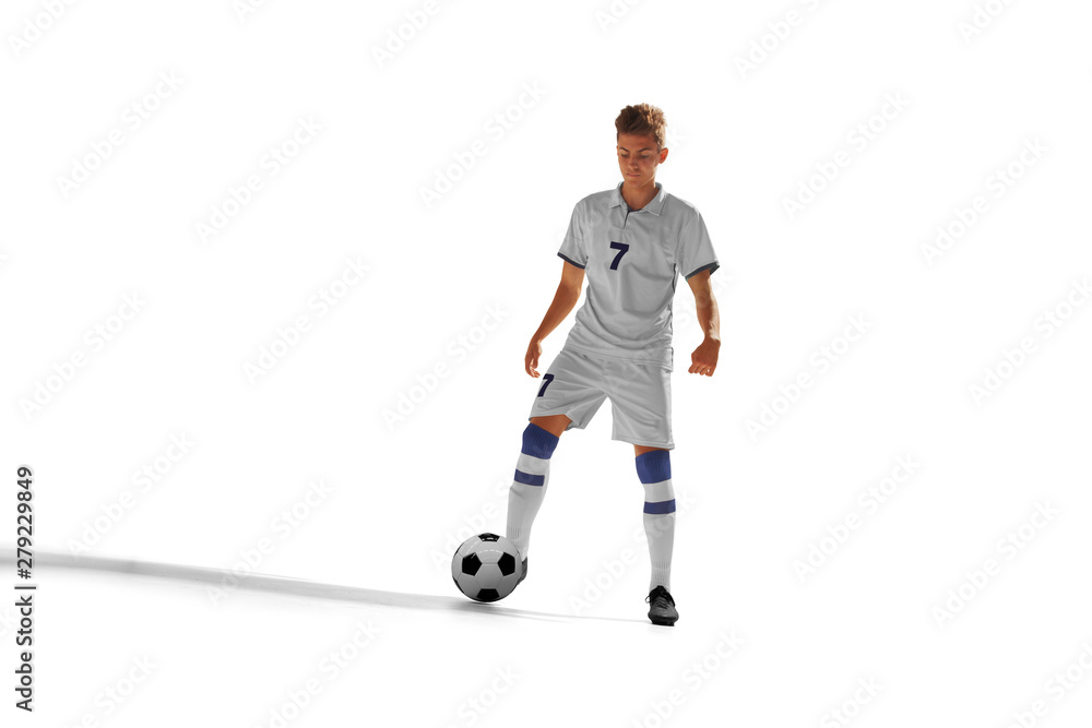 Fototapeta premium Soccer players isolated on white.