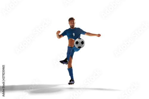 Soccer players isolated on white.