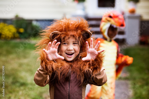 Billede på lærred Portrait of boy in fancy dress costume on Halloween