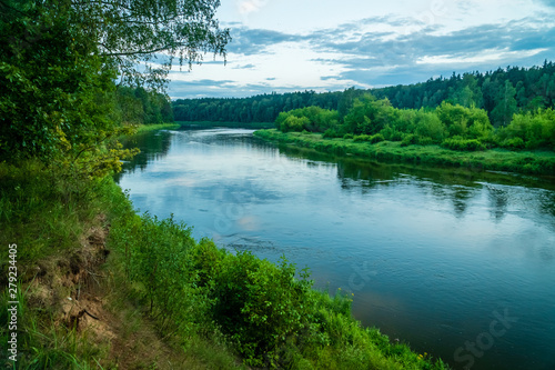 River Nemunas during nice summer sunset - Alytus