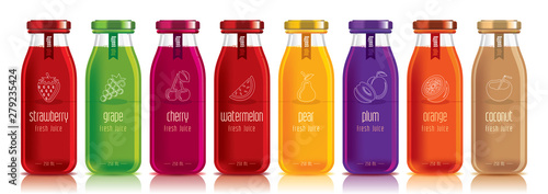 Ready design vector juice, fruit bottle set