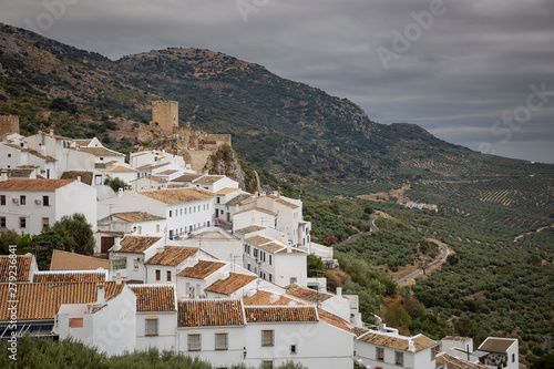 a view over Zuheros village and the sierras subbeticas natural park, province of Cordoba, Andalusia, Spain photo