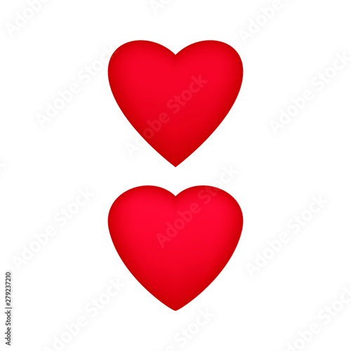 Like and Heart icon. Live stream video, chat, likes. Social nets like red heart web buttons isolated on white background. Valentines Day. Vector illustaration.