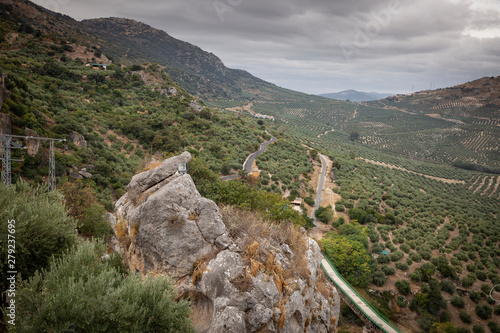 a view from zuheros village of the sierras subbeticas natural park, province of Cordoba, Andalusia, Spain