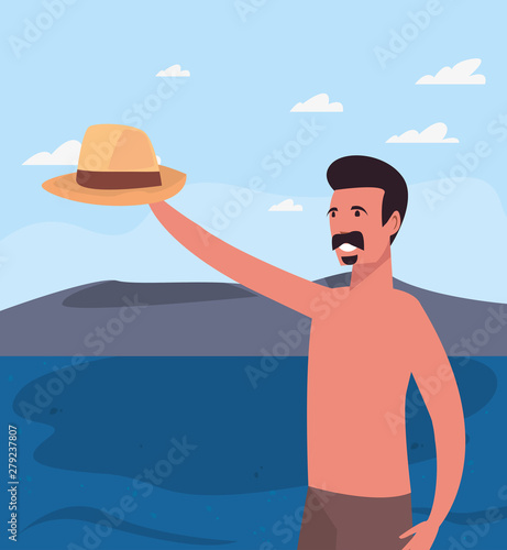 summer time people icon vector ilustration