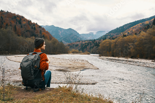 hiker in mountains