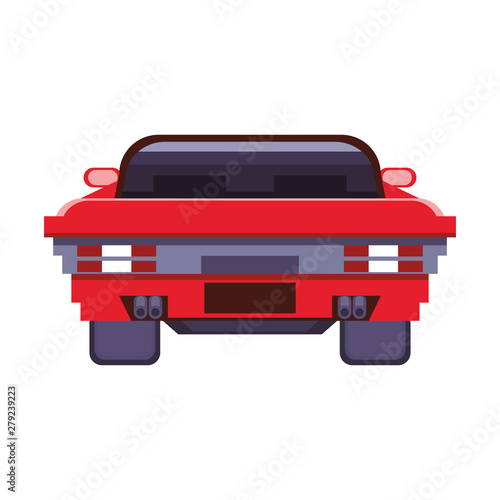 Videogame pixelated racing car frontview symbol