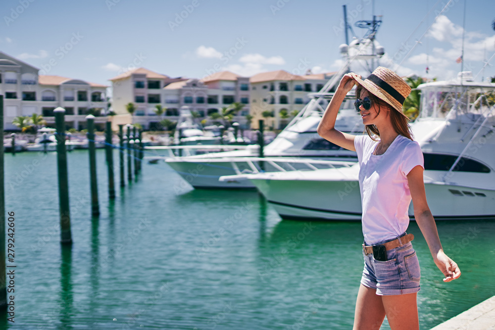 woman in cruise boat