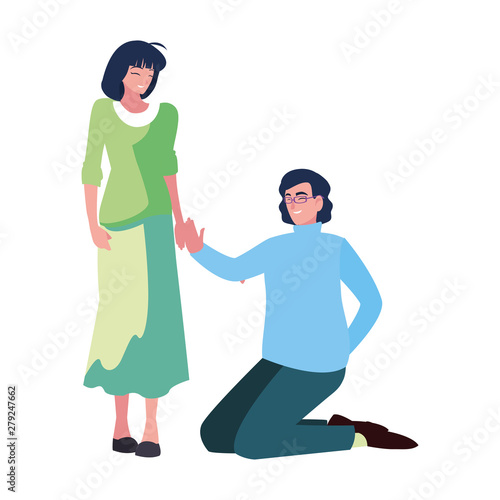 man on his knees proposal woman