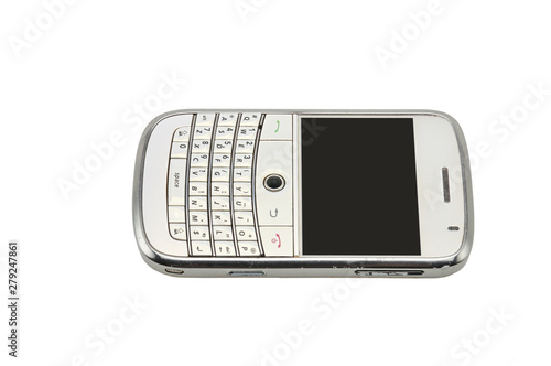 Old style smartphone phone on a white background.