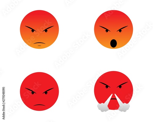 Emoticon logo vector icon template