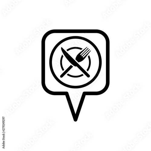 Restaurant, fork, knife icon vector symbol illustration