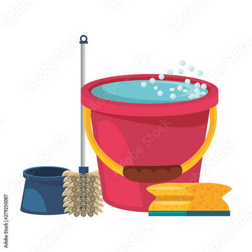Set of cleaning equipment and products