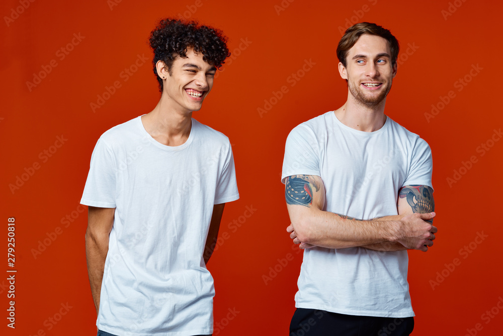 portrait of young man and woman portrait of young man and woman