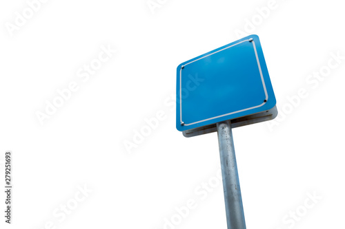 Blank sign blue color isolated on white background.