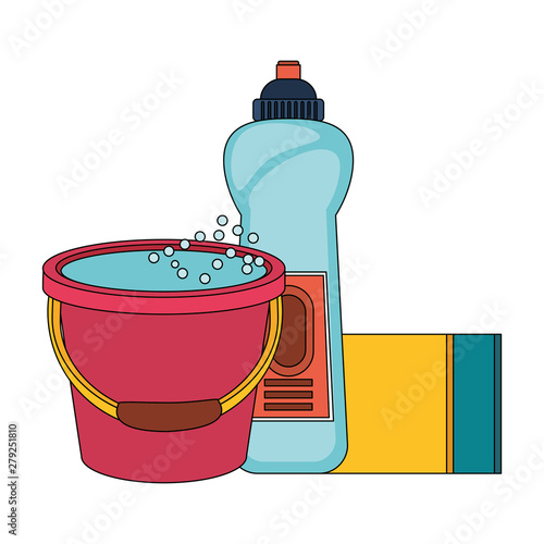 Set of cleaning equipment and products