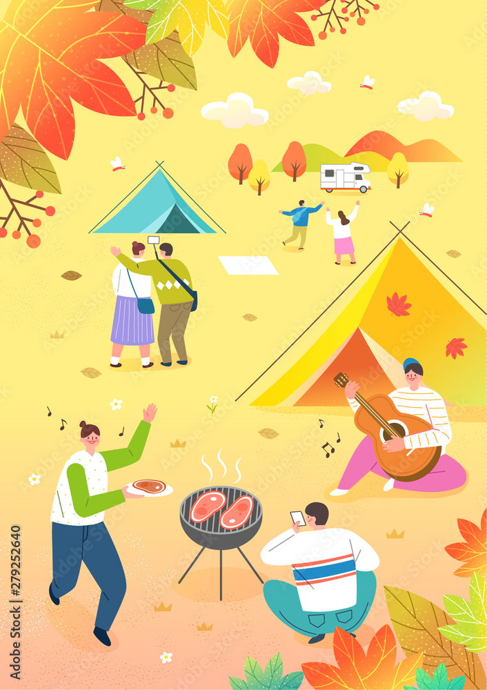 Autumn Travel and Festival Illustration Autumn Travel and Festival Illustration