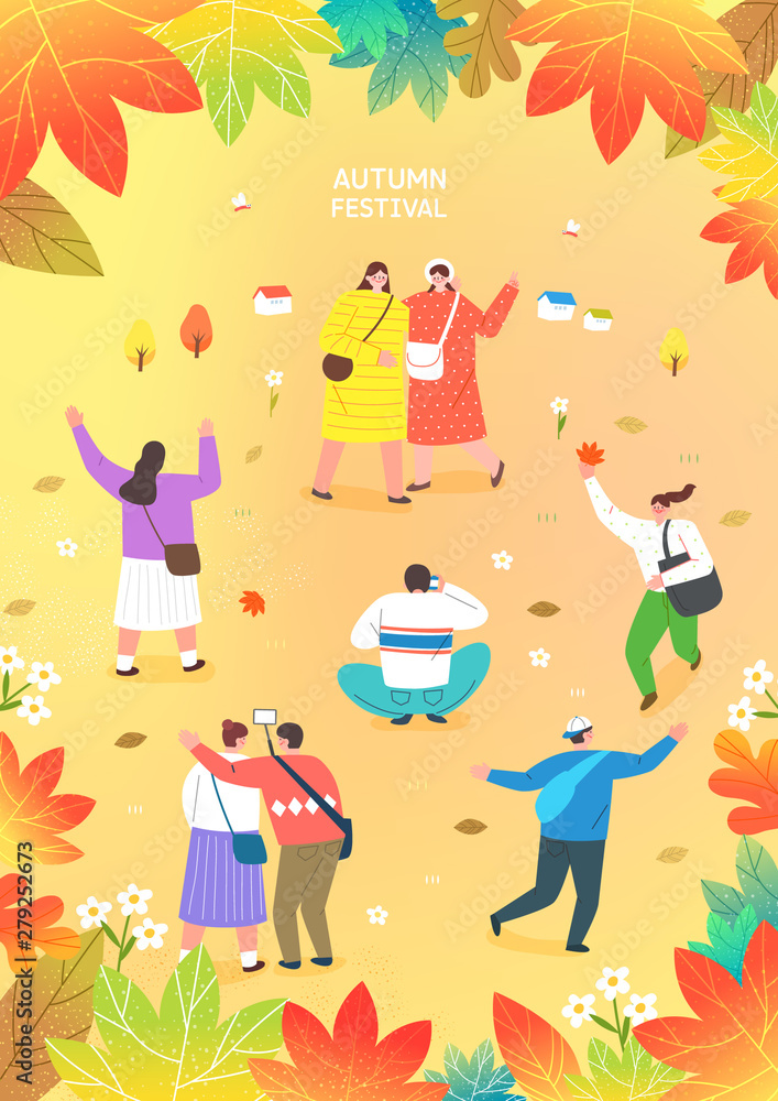 Autumn Travel and Festival Illustration Autumn Travel and Festival Illustration