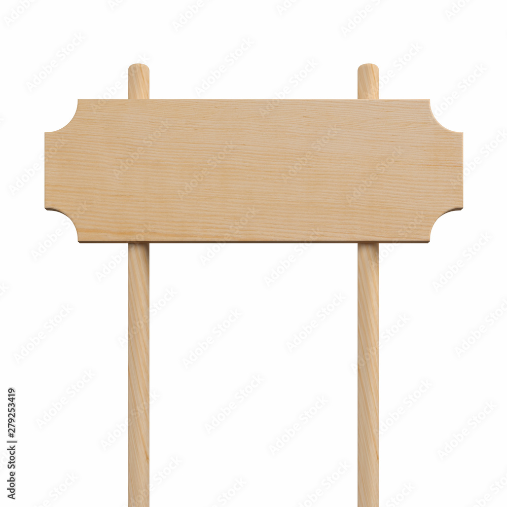 Wooden sign isolated on White Background. This has clipping path. illustration 3d rendering Wooden sign isolated on White Background. This has clipping path. illustration 3d rendering