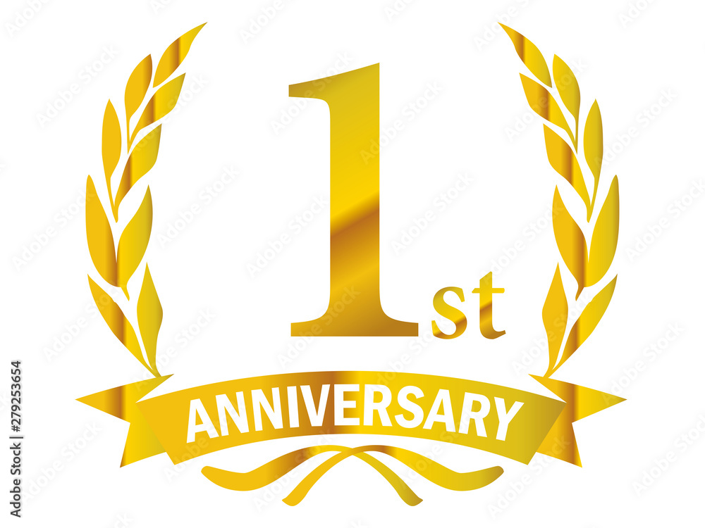 月桂樹をモチーフにしたアニバーサリーのゴールドメタリックのロゴ 1周年 月桂冠 ローレル 1st Anniversary Logo Stock Vector Adobe Stock 月桂樹をモチーフにしたアニバーサリーのゴールドメタリックのロゴ 1周年 月桂冠 ローレル 1st Anniversary Logo Stock Vector Adobe Stock