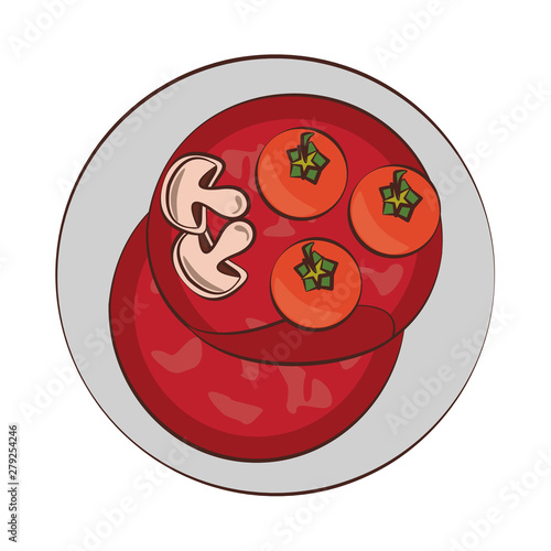 Tasty barbecue grilled food cartoon