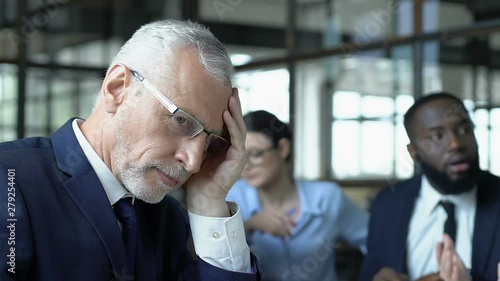 Boss tired of inexperienced employees justifying for failed contract, bankruptcy